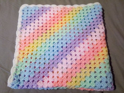 Hand crochet rainbow baby - rw),