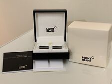 MONT BLANC IONIC BLACK PVD & GREY GLASS BAR CUFFLINKS RP £235 WITH GIFT BAG