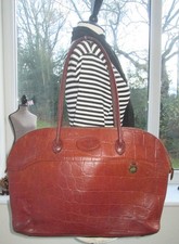 AUTH VINTAGE LARGE MULBERRY GLOSSY BROWN CONGO LEATHER TETBURY SHOULDER HAND BAG