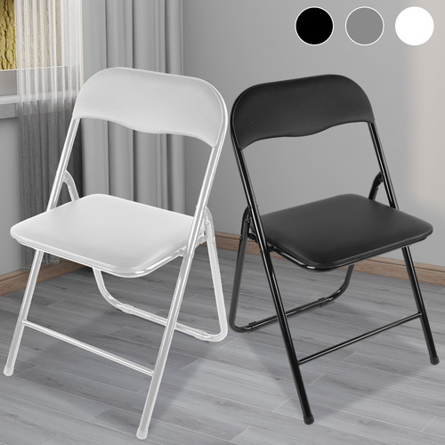 Black metal folding - black, chair