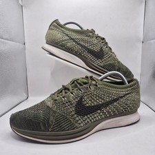 Nike Flyknit Racer Trainer Olive Green UK 9 Mens 2016 Gym Running Knit