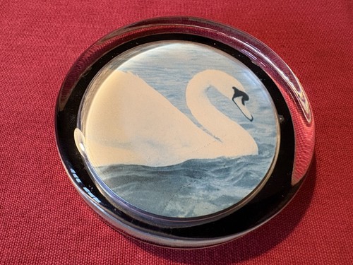 Vintage english glass swan - english,