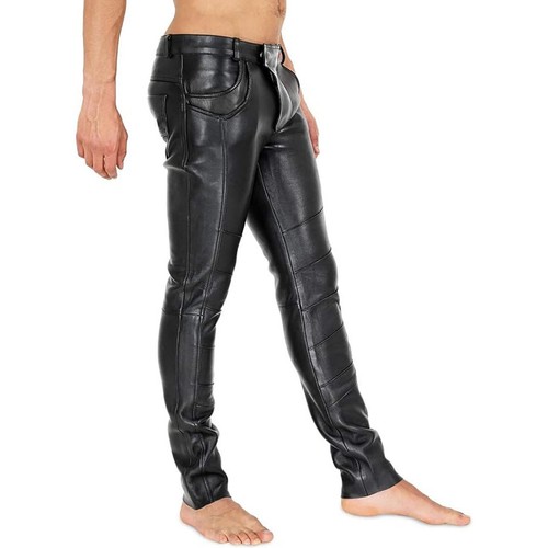 Men leather biker - men's, pants