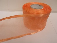 70mm Edged Organza Ribbon 2 metres or 25 metre roll double side Satin Tape UK