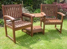 Garden Bench Henley Corner Love Seat Chunky Furniture Companion Set FSC ® Wood