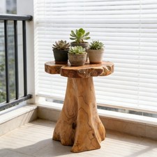 Rustic Teak Tree Stump Table