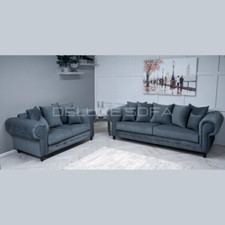 3+2 Seaters Velvet Sofa Set Chaise Longue Scatterback Armchair,2,3 Seater SETTEE