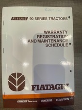 Fiat 90 Series Tractors Warranty Registration & Maintenance Schedule Blank 