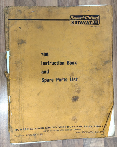 Howard 700 instruction book - 700,