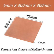 Copper Sheet Copper Plate T2 99.9% Cu 1.2mm 2mm 3mm 5mm 6mm 8mm 10mm Thick