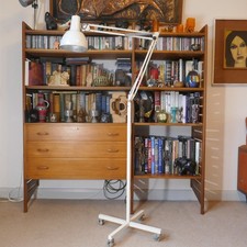 Vintage mid century Herbert Terry Wheeled Trolley Anglepoise Floor Standing Lamp