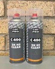 2 x HB Body 496 Aerosols 400ml Professional 2K Car Lacquer Clearcoat Fast Drying