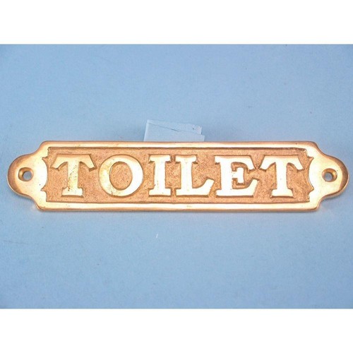 Brass toilet sign metal golden - toilet,