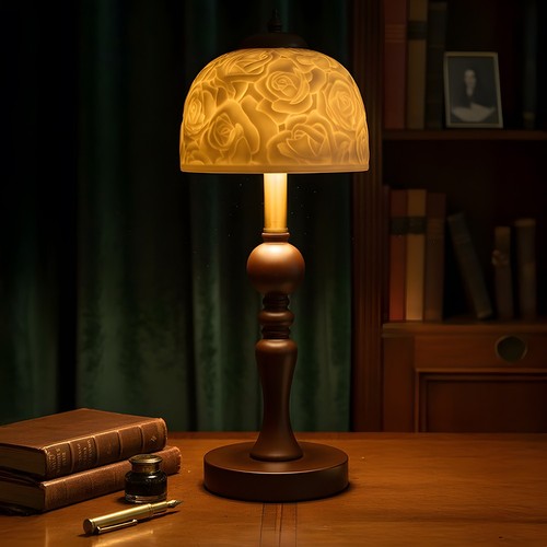 Vintage table lamp with - vintage, rose