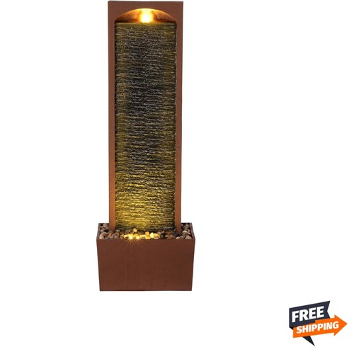 Faux slate outdoor waterfall - outdoor,