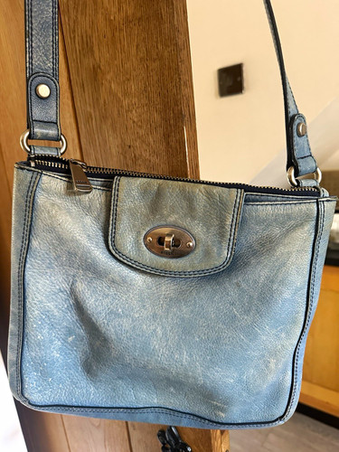Fossil blue pebbled leather - fossil,