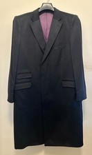 100% Cashmere Mens Black Overcoat 48R  New & Unworn