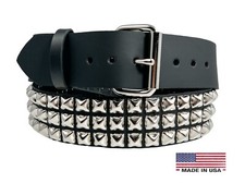 Three Row Pyramid Stud Belt