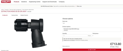 Hilti drill extraction - extraction, head