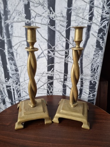 Pair old vintage brass - vintage,