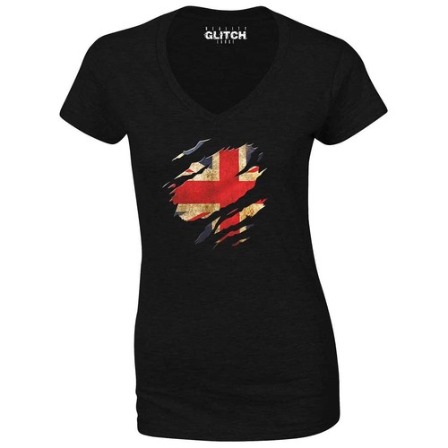 Torn flag neck - torn, v-neck