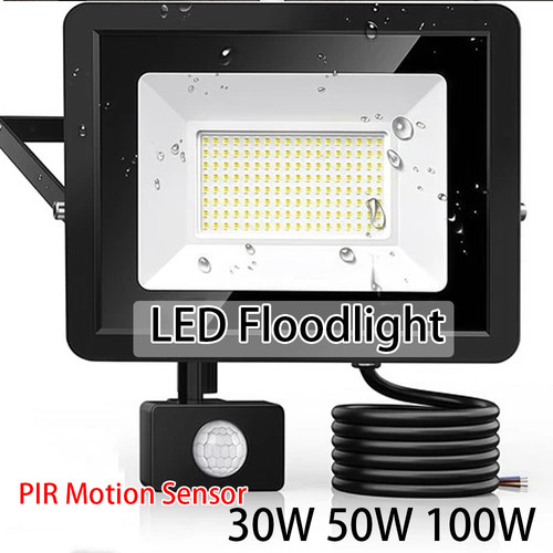 Led floodlight with pir - led, motion