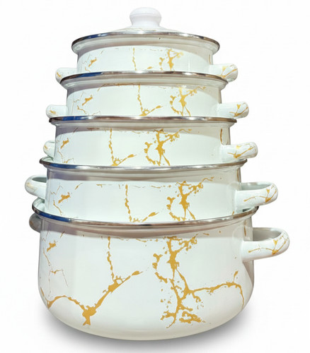 5pcs enamel stock pot - stock, set