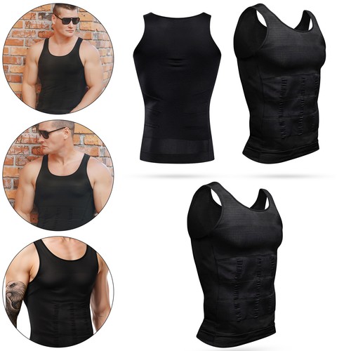 Men black compression vest - men's,