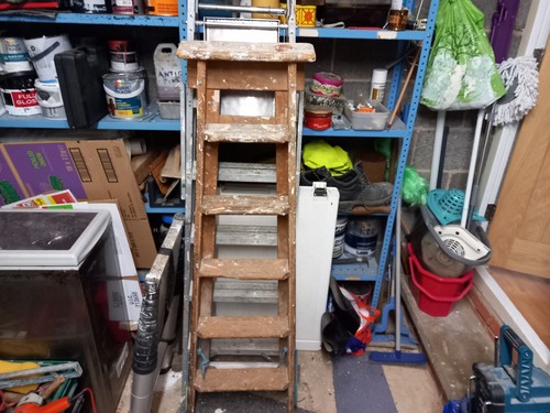 Large vintage wooden - large, step
