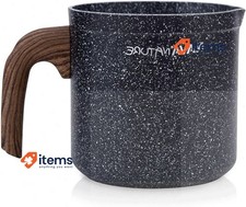 NAVA Nature Milk Pan, Stovetop Saucepan with Pour Spout. Dark