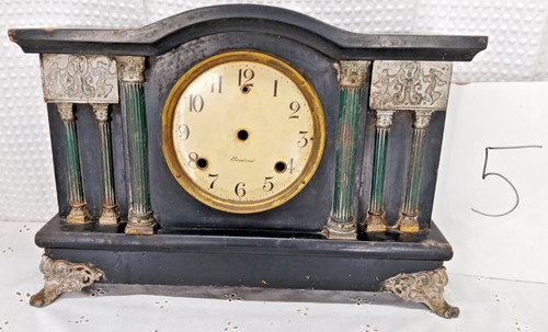 Ornate footed antique mantel - antique,