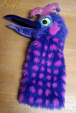 The Puppet Company Purple Pink Dazzle Jester Bird + Squeak Soft Plush Toy 16”