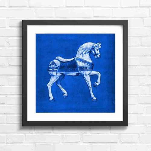Vintage white carousel horse - vintage,