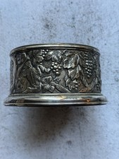 Vintage Italian Silver Plated Bottle Coaster Grapevine Wine Holder Sheriff Italy