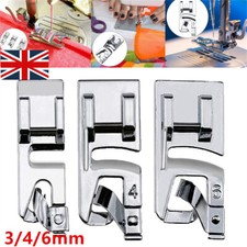 3x Rolled Hem Presser Foot Snap For Brother Singer' Janome Sewing Machine UK