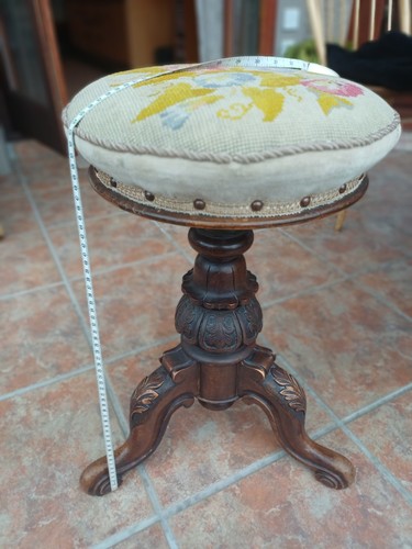 Antique swivel piano stool - antique,