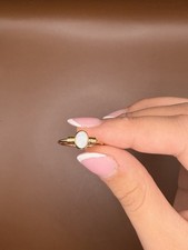 9ct Yellow Gold Opal - Size P