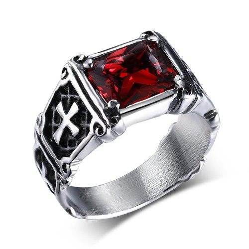 Knights templar ring - ring, red
