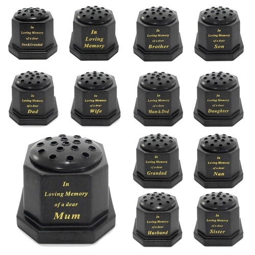 Black memorial vase - memorial,