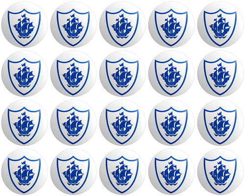 Blue peter button pin - peter,