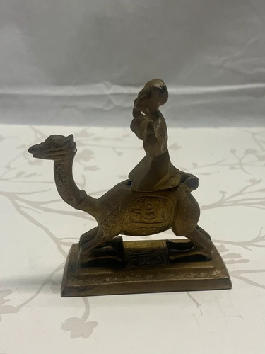 Vintage brass camel rider - brass,