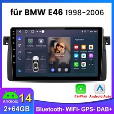 64G Android 14 Apple Carplay Car Stereo GPS RDS For BMW 3 Series E46 M3 Rover 75 MGZT
