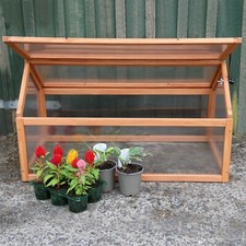 Wooden Cold Frame Polycarbonate Grow House Greenhouse Garden Planter Shelter
