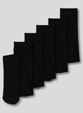 New 5 PACK Girl's Plain Black School Uniform Cotton Rich Soft Tights  3-16 Years