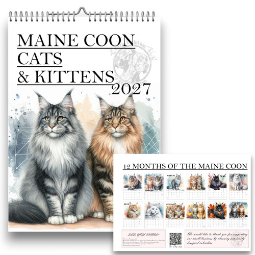 Maine coon calendar 2027 - coon, &