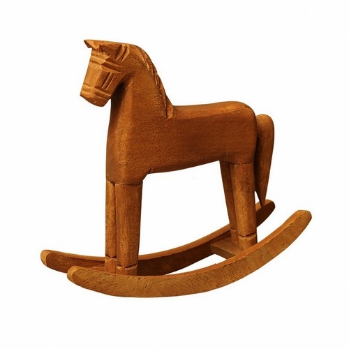 Wooden rocking horse - wooden, compact