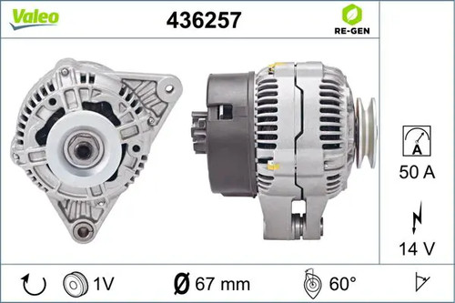 Alternator with ribbed belt - with, v-ribbed