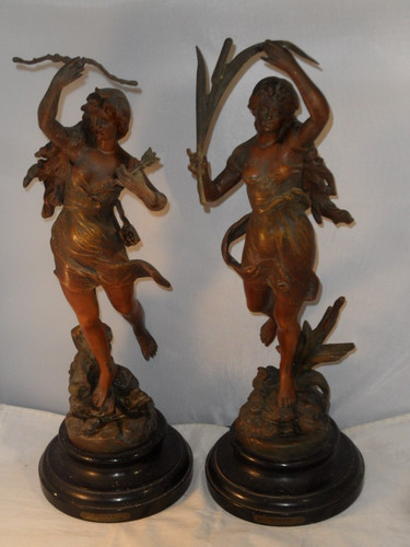 French painted spelter - french,