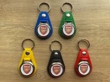 Brand new synthetic leather Arsenal keyring with shopping trolley token