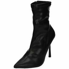 Black Faux Leather Ankle Sock